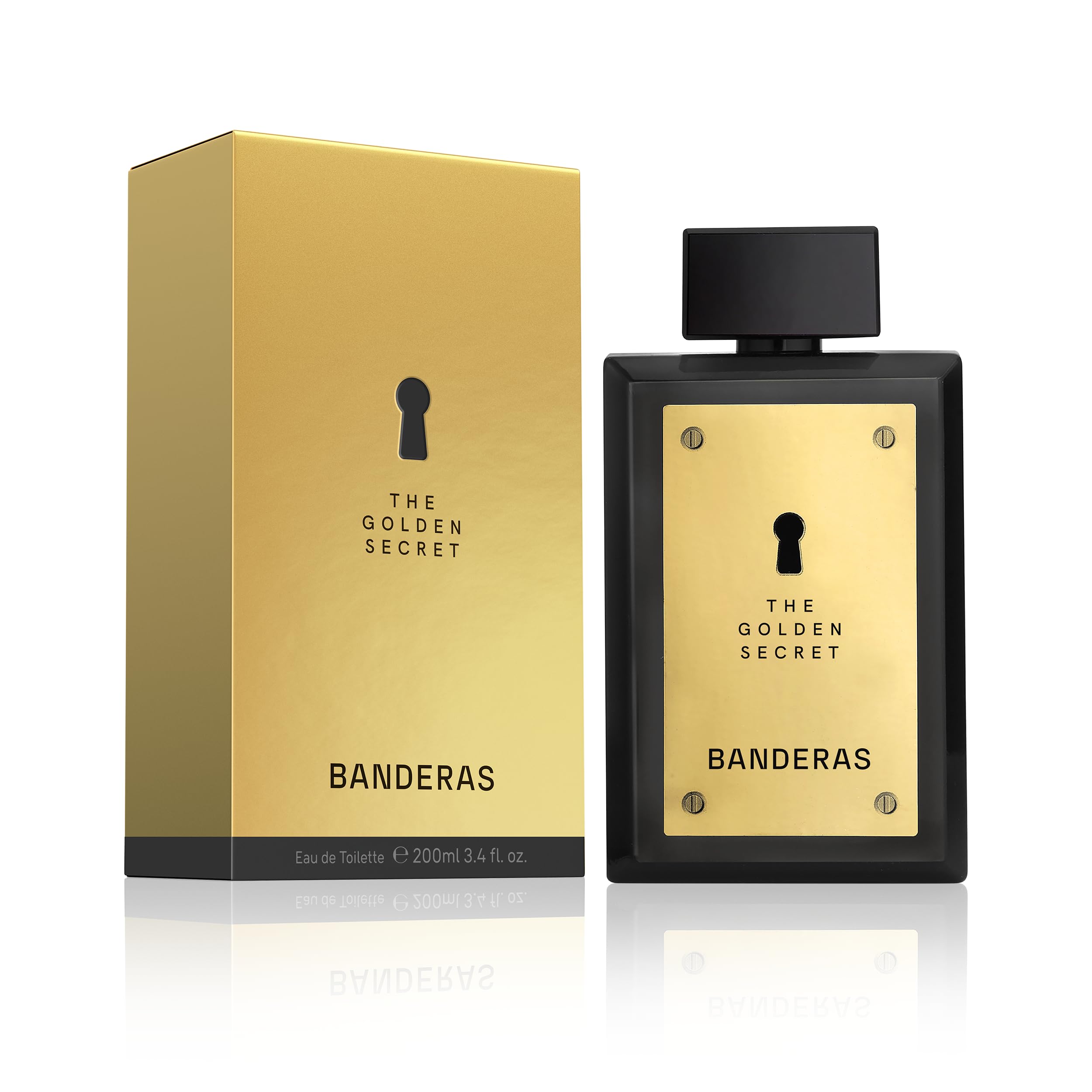 Banderas Perfumes - The Golden Secret - Eau de Toilette Spray for Men - Long Lasting - Masculine Casual and Elegant Fragrance - Mint Apple and Spicy Notes - Ideal for Day Wear - 6.7 Fl Oz